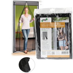 Magnetna zavesa protiv insekata za vrata 80/90/100 × 210/220 cm, crna