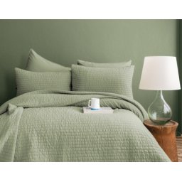 Dekordom Prekrivač set issimo popline double - natural fine - savanna sage ( 040647 )