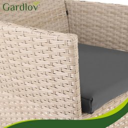 Gardlov Baštenski Set Klupa Sto i Fotelje Bež Ratan