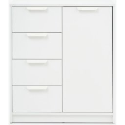 Komoda 4 fioke 1 vrata JENSLEV kombinovana bela 3601401