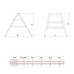 ATON Aluminijumske sklopive stepenaste merdevine 2x4 0.97m ATN-DLH504