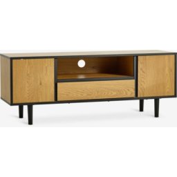 TV-komoda 2 vrata 1 fioka top.hrast/crna