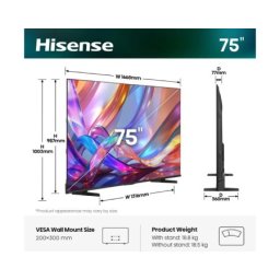 Hisense 75 inča 75E7S Hi-QLED 4K UHD Smart TV
