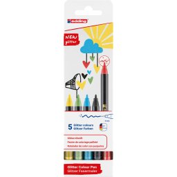 Flomasteri E-1200 1-3mm glitter , set 1/5 standardne boje