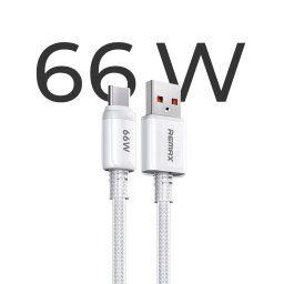 Kabl USB A na TYPE C, REMAX RC-C025 Icy 66W brzo punjenje, 1.2m, beli
