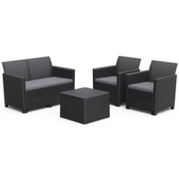 Keter Baštenska garnitura claire 2 seater sa box stolom, grafit ( CU 253084 )