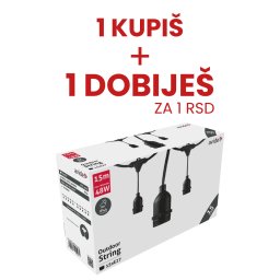 SPOLJNA VISEĆA RASVETA ZA DVORIŠTE 15m SA 15 GRLA E27 IP44 AVIDE