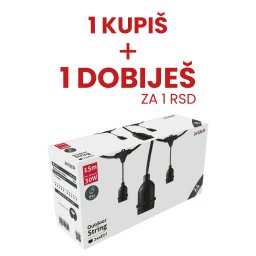 SPOLJNA VISEĆA RASVETA ZA DVORIŠTE 15m SA 24 GRLA E27 IP44 AVIDE