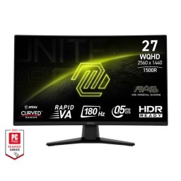 MSI monitor 27 MAG 274CQF VA WQHD 180Hz DP, 2XHDMI Zakrivljen