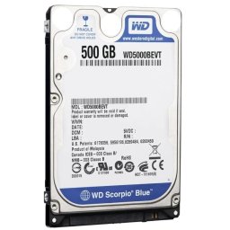HDD 2.5 * 500GB WD5000BEVT BLUE scorpio 5400rpm 8mb SATA 9.5mm