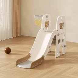Feelkids Dečji tobogan sa košem “Meda-2” 145 cm (braon beli) ( 26197 )