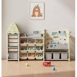 Feelkids Sistem za odlaganje igračaka i knjiga "Kućica i drvce KOMBO" (svetlo zelena boja) ( 26327 )
