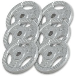 Gorilla Sports Set tegova od livenog gvožđa 6x5 kg (30 mm u sivoj boji) ( 100220-00002-0113 )