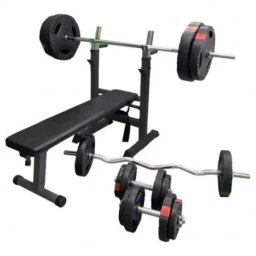 Gorilla Sports Klupa za benč sa setom tegova Gripper 100 kg ( 101206-00019-0048 )