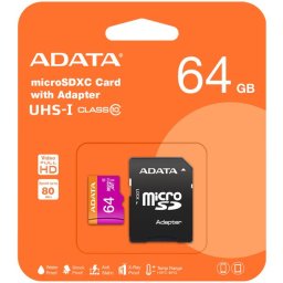 MICRO SDHC KARTICA SA ADAPTEROM ADATA 64GB CLASS-10 *TH *SR