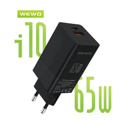 Punjač 65W za mobilni USB A plus USB Type C QC WEWO i10 PD+USB Type-C Punjač QC