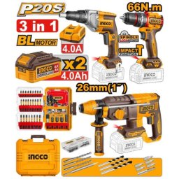 Ingco cosli250591e aku set (hamer+buŠ 66nm+Šauber) super ingco ( COSLI250591E )