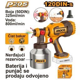 Ingco csgli20041 aku piŠtolj za farbanje metal posuda solo super ( CSGLI20041 )