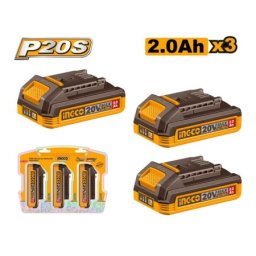 Ingco neto a cosli240311e set baterija 3x2ah super ( COSLI240311E )