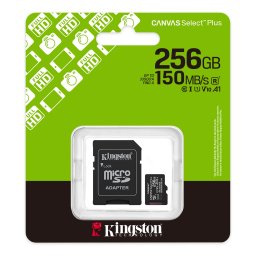 Micro SD 256GB KINGSTON Canvas Select Plus SDCS3/256GB, sa adapterom, UHS-I, class 10, up to 150MB/s read