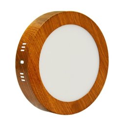 Okrugli LED panel u boji drveta 12W za plafon (Boja svetlosti: 4000K)