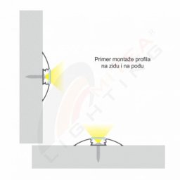Podni aluminijumski profil za LED trake 52 × 7,8 mm (Boja profila: Crna)