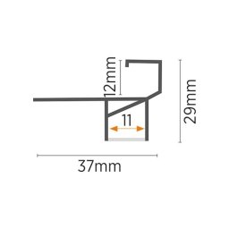 Ugradni aluminijumski profil za LED trake za pločice debljine 12 mm (Boja profila: Siva)