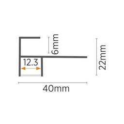Ugradni aluminijumski profil za LED trake za pločice debljine 6 mm (Boja profila: Bela)