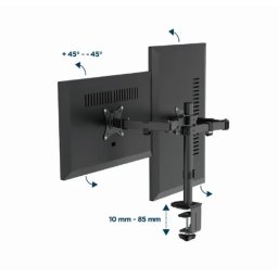 MA-D2-03 Gembird Podesivi dupli stoni drzac za monitor, tilt, 17-32 max.2x9kg