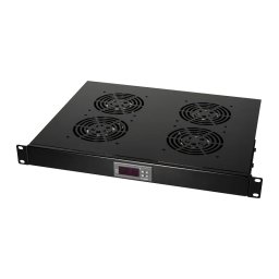 Logilink ventilator panel sa 4 ventilatora i termostatom, 1U, 465 x 350, crni