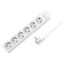 Logilink produžni kabl 6 mesta, prekidač, 1.5m, beli
