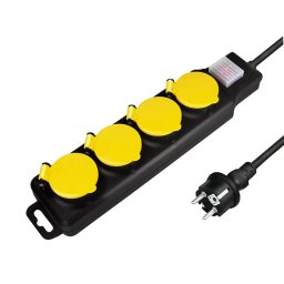 Logilink produžni kabl outdoor 4 mesta, prekidač, 1.5m, IP44, crna