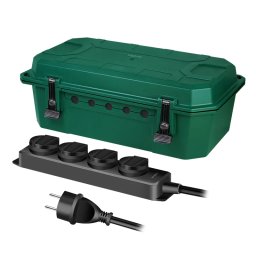 Logilink produžni kabl outdoor sa zaštitnom kutijom, 4 mesta, 5.0m, IP54, zelena