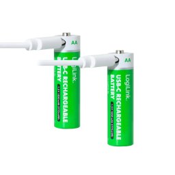 Logilink punjive baterije AA 1.5V 1850 mAh / 2775 mWh, type c, 2 kom