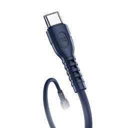 Kabl Type-C na Type-C 65W za punjenje i prenos podataka REMAX RC-C022 Ledy PD, plavi dužina 30cm