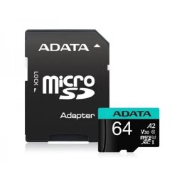 Micro SDXC 64GB A-Data Class 10 + adapter 100/80 MB/s AUSDX64GUI3V30SA2-RA1