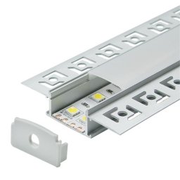 Ugradni aluminijumski profil za LED trake u gipsanom plafonu 61 × 14 mm (Boja profila: Crna)