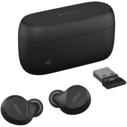 Jabra Evolve 2 Buds MS, Cradle USB-A MS, Link 380 BT adapter USB-A MS, 30 cm USB-C to USB-A cable, Ear gels, warranty ( 20797-999-999 )