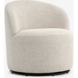 Lounge stolica rotirajuća bež tkanina