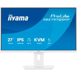 Iiyama 27 IPS panel 2560x1440 EyeComfort 15cm Height Adj Stand USB-C Dock LAN 96W PD DP-OUT 1ms 350cdm2 Speakers USB-C KVM HDMI DisplayPort