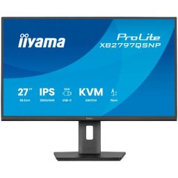Iiyama 27" IPS-panel, 2560x1440, EyeComfort, 15cm Height Adj. Stand, USB-C Dock (LAN/96W PD/DP-OUT) 1ms, 350cd/m2, Speakers, USB-C, KVM, H
