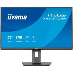 Iiyama 27" IPS-panel, 2560x1440, EyeComfort, 15cm Height Adj. Stand, USB-C Dock (LAN/65W PD/DP-OUT) 1ms, 350cd/m2, Speakers, USB-C, HDMI,