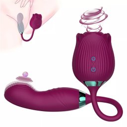 Rose vibrator (ruža vibrator) – sisanje i vibriranje (silikon) ljubičasta