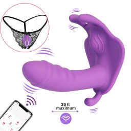 Nosivi leptir vibrator sa daljinskim (nevidljivi) crna