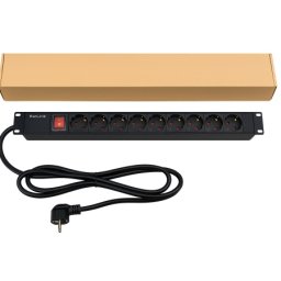 ExeLink Razvodni PDU panel za rack 19 in, sa 9 uticnih mesta, kabl 2m (aluminijum)