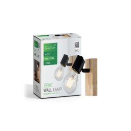 Green tech retro zidna svetiljka e27 drvo-metal ( OLD OAK-1 )