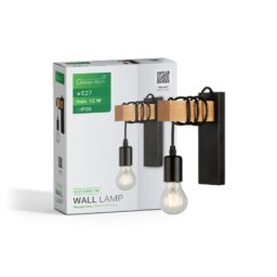 Green tech retro zidna svetiljka e27 drvo-metal ( OLD OAK-1W )