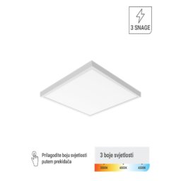Green tech LED panel nadgradni 48w 3cct 600x600x38mm ( PLX-SF-6060-48W )
