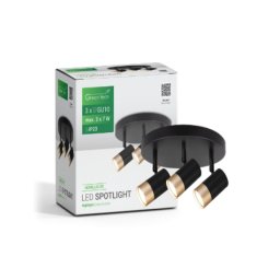 Green tech LED spot svetiljka gu10 x 3 crno-zlatna ( NOIRLUX-3R )