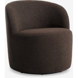Lounge stolica rotirajuća tamno braon tkanina
